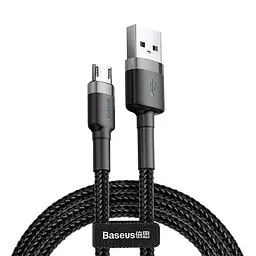 Кабель Baseus Cafule Cable USB to MicroUSB 2.4A 1m CAMKLF-BG1 Black - мініатюра 3