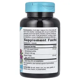 Екстракт насіння розторопші Nature's Way Milk Thistle, 120 вегакапсул для підтримки печінки - мініатюра 2