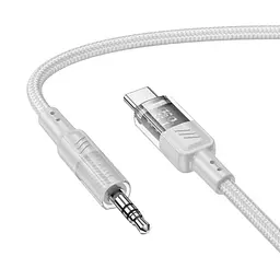Аудіоадаптер Hoco UPA27 Spirit transparent digital audio conversion cable Type-C 1.2 м сірий - мініатюра 3