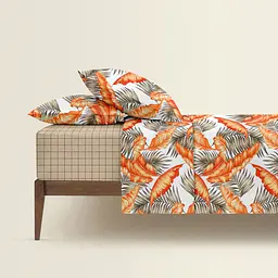 Комплект постільної білизни Cosas двоспальний ORANGE PALMS CS2 180 x 220 см (PalmBeigeOrange_CellAshbeige_180) - мініатюра 2