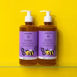 Ніжний дитячий шампунь Apivita Mini Bees з чорницею та медом, 500 мл - мініатюра 2