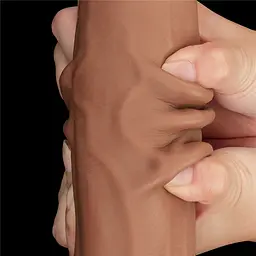 Фалоімітатор LoveToy Sliding-Skin Dual Layer Dong 29 см коричневий - мініатюра 15