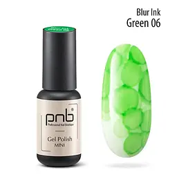 Аква-чорнила для дизайну нігтів PNB Blur ink Green 06, 4 мл - мініатюра 2