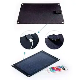 Портативний сонячний зарядний пристрій Dasolar 10W 1xUSB Black - мініатюра 6