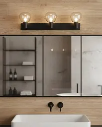 Бра, настінний світильник Goldlux 336033 Pola G9 3x5W IP44 чорний - мініатюра 3
