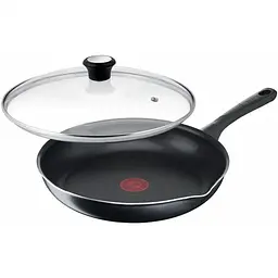 Сковорода Tefal з кришкою Day by Day 28см з кришкою алюміній бакеліт скло чорний kuh0014398