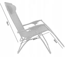 Шезлонг GardenLine Relax Black до 130 кг.! - мініатюра 10
