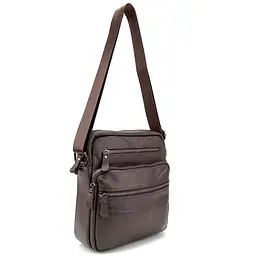 Чоловіча шкіряна сумка через плече Tiding Bag M56-9981C коричнева - мініатюра 7