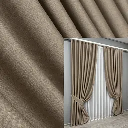 Комплект штор VR-Textil шенилл 2 шт 150x270 см светло-коричневый (1906ш)