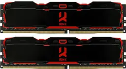 Пам'ять 16Gb x 2 (32Gb Kit) DDR4, 3200 MHz, Goodram IRDM X, Black, 16-18-18-36, 1.35V, з радіатором (IR-X3200D464L16A/32GDC)