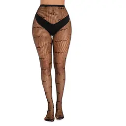 Колготки в сітку з кажанами жіночі one size чорні