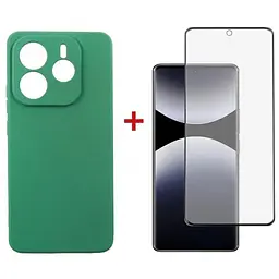 Чехол для мобильного телефона Dengos Kit Xiaomi Redmi Note 14 case Soft + glass (Mint) (DG-KM-131)