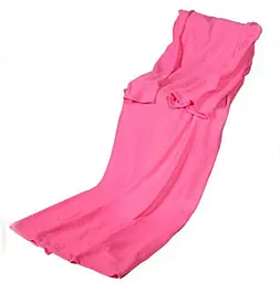 Теплий плед із рукавами флісовий Снаггі Ковдра-плед дитячий Snuggie 107х137 см рожевий