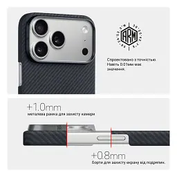 Чохол до мобільного телефона Armorstandart BlackIcon Aramid Twill MagCase Apple iPhone 18 Pro Max Black (ARM92839) - мініатюра 6
