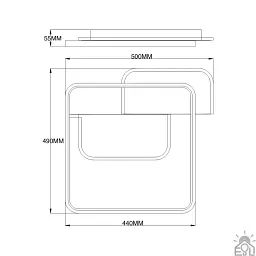 Керована світлодіодна люстра CODE 70W 3S-500×490×55-WHITE/BLACK-220-IP20 ESLLSE - мініатюра 7