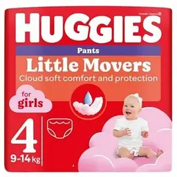 Підгузки-трусики Huggies Little Movers Pants для дівчаток 4 (9–14 кг) 88 шт