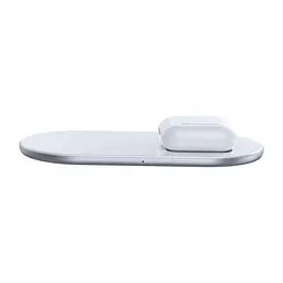 Бездротовий зарядний пристрій Baseus Simple Pro Edition 2 in 1 (Phone + Pods) 15W WXJK-C02 White - мініатюра 2