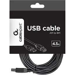 Кабель Cablexpert USB 2.0 AM/BM 4.5 m Black [CCP-USB2-AMBM-15] [119060] - мініатюра 5