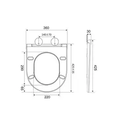 Сидіння для унітазу Mixxus Seat Cover Ellipse-Bevel-2002 швидкознімне, з мікроліфтом (MI8427) - мініатюра 6