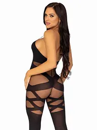 Бодістокінг Leg Avenue Illusion halter bodystocking One size Black, доступ - мініатюра 2