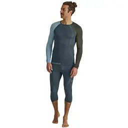 Термофутболка чоловіча Ortovox 120 Comp Light Long Sleeve Men XL Сірий-Блакитний - мініатюра 2
