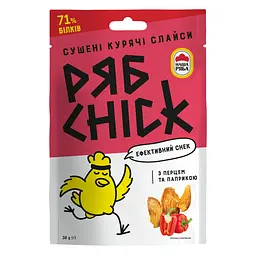 Слайси курячі РябChick сушені з перцем та паприкою 30 г (905504)