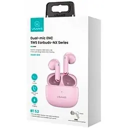 Навушники бездротові Usams TWS NX10 Bluetooth 35/320 mAh 5h рожеві - мініатюра 4