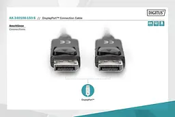 Кабель DisplayPort Digitus 15m black - мініатюра 3