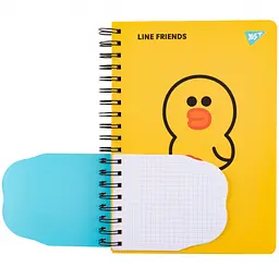 Блокнот Yes 2в1 Line Friends. Sally В5+В7 спіраль 80+20 аркушів у клітинку (151780) - мініатюра 2