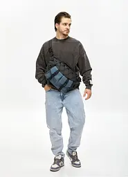 Чоловіча cумка-бананка під ноутбук Sambag Urban Pro чорно-синя 46 × 26 см (51411215m) - мініатюра 2