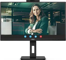 TFT 27 AOC Q27P3CW, QHD, IPS, 75Hz, 2xHDMI, DP, USB-C, RJ-45, USB-hub, webcam, HAS, Pivot, колонки