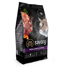 Сухий корм Savory Сейворі для стерилізованих котів, зі свіжим ягням і куркою, 400 г (арт.30105)