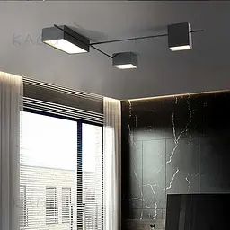 Сучасна світлодіодна люстра Kagu Led метал + акрил (Чорний) - мініатюра 5