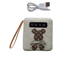 УМБ Power Bank 5000mAh повербанк з екраном і ліхтариком 4 в 1 Bearbrick White (17531) - мініатюра 2