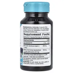 Чорна бузина та екстракт чорниці Nature's Way Bilberry Premium Extract, 90 вегакапсул для підтримки очей та зору - мініатюра 2