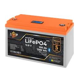 Акумулятор LP LiFePO4 12,8V - 100 Ah (1280Wh) (BMS 100A/50А) пластик LCD Smart BT - мініатюра 4