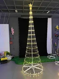 Новорічна конусна ялинка штучна світлодіодна 180см LED гірлянда 320 лампочок - мініатюра 3