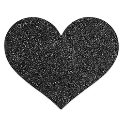 Наклейки на соски Bijoux Indiscrets Flash Glitter Pasties Heart 2 шт. чорний - мініатюра 3
