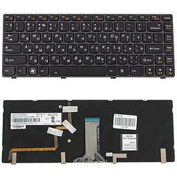 Клавіатура для ноутбука LENOVO (Y480 Y485) rus чорний підсвічування клавіш
