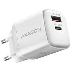 Зарядний пристрій AXAGON 1xUSB QC4.0 + 1xUSB-C PD30W PPS white (ACU-PQ30W)