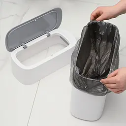 Відро для сміття МВМ My Home з кришкою вузьке 325x150x320 мм (BIN-22 12L WHITE/GRAY) - мініатюра 13