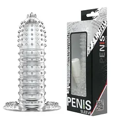 Насадка на член Baile Silikon Penis Sleeve Clear, +5 см (прозорий) - мініатюра 5