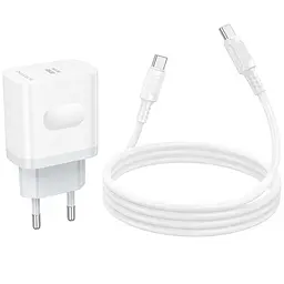 МЗП Borofone BA99A Breeze PD20W (1USB-C) + кабель Type-C to Type-C White - мініатюра 4