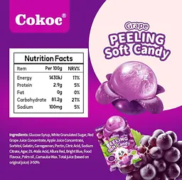 Желейні цукерки Cokoc Peeling Soft Candy Grape 75г - мініатюра 6