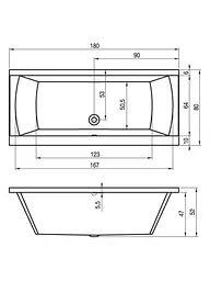 Ванна акрилова Rho Jula 180x80 BA7200500000000 - мініатюра 2