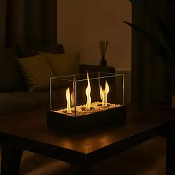 Біокамін настільний ECO для дому та тераси з декоративним камінням 45×30×21 см - мініатюра 3