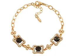 Браслет XUPING Позолота 18K "Ланцюжок з кристальною вставкою" розмір з ланцюжком 17-20см х 4мм (222621) - мініатюра 2