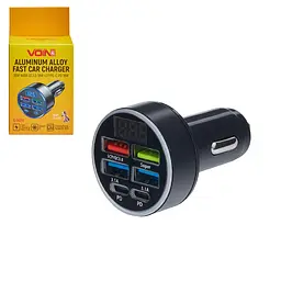 Автомобільний зарядний пристрій VOIN, 36W, 4USB QC3.0 18W + 2PD 18W, 12/24V (C-36211) - мініатюра 4