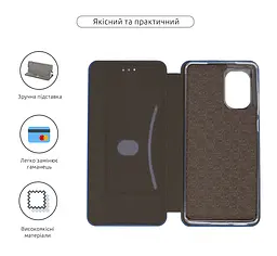 Чехол-книжка для Motorola G85 5G, G-Case, синий, кожаный чехол-книга из экокожи (PU) и TPU, с магнитом, с подставкой и вместительным кардхолдером, противоударный, защита всего корпуса, ArmorStandart (ARM77319) - мініатюра 3