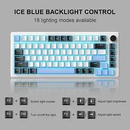 Клавіатура MageGee MK-Star 75 Brown Switch Black/White/Blue (6971969727953-UA) [159845] - мініатюра 5